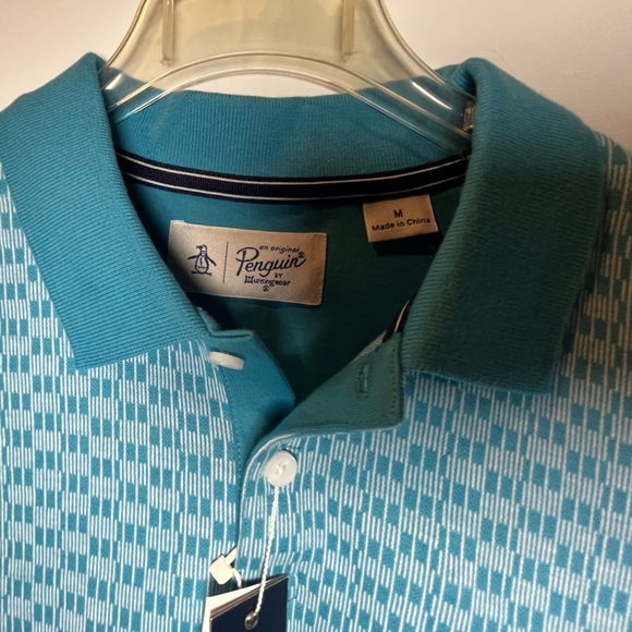 Original Penguin 100% Cotton Short Sleeve Knitted Polo w/Jacquard Front Panel - Picture 13 of 16